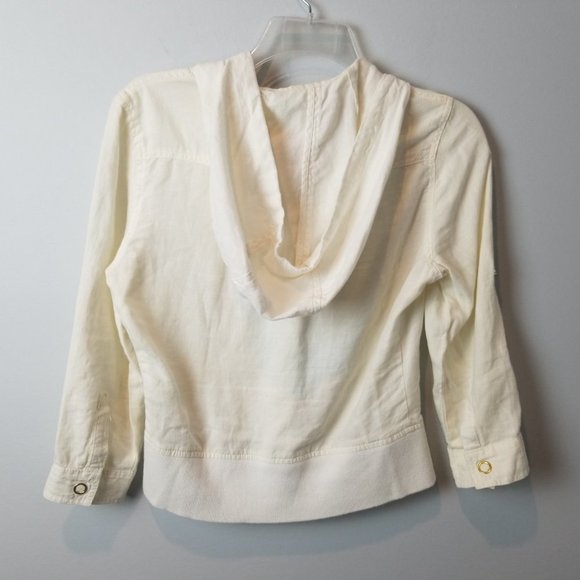 Guess Linen Off White/ Cream Cropped Jacket - Picture 5 of 7